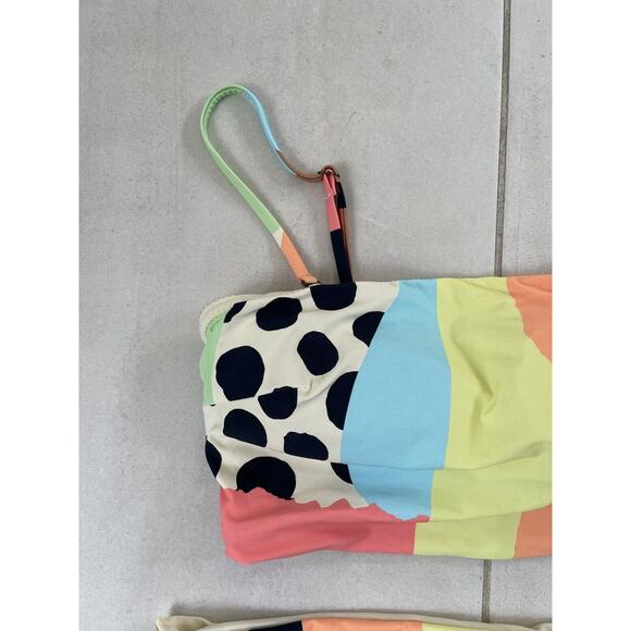 Rip Curl Swim Bikini Bandeau Swimsuit Geometric Print Swimwear - Picture 3 of 11